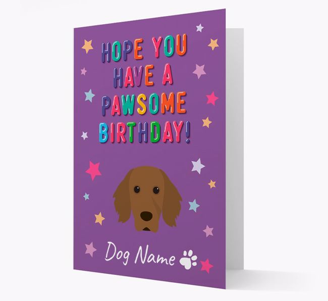 Personalised Card 'Hope You Have A Pawesome Birthday' with {breedCommonName} Icon